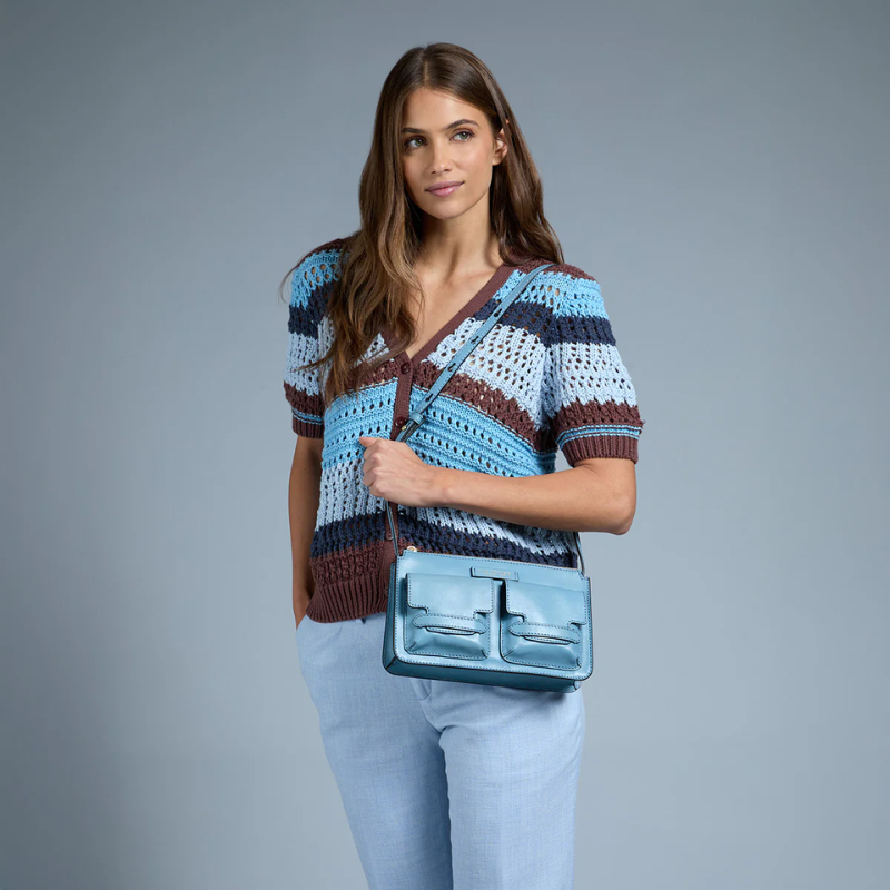 The Bridge - Borsa a spalla con tracolla in pelle regolabile