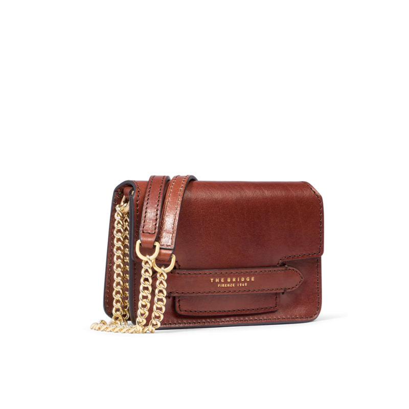 The Bridge - Borsa tracolla pelle con catena "Lucrezia"