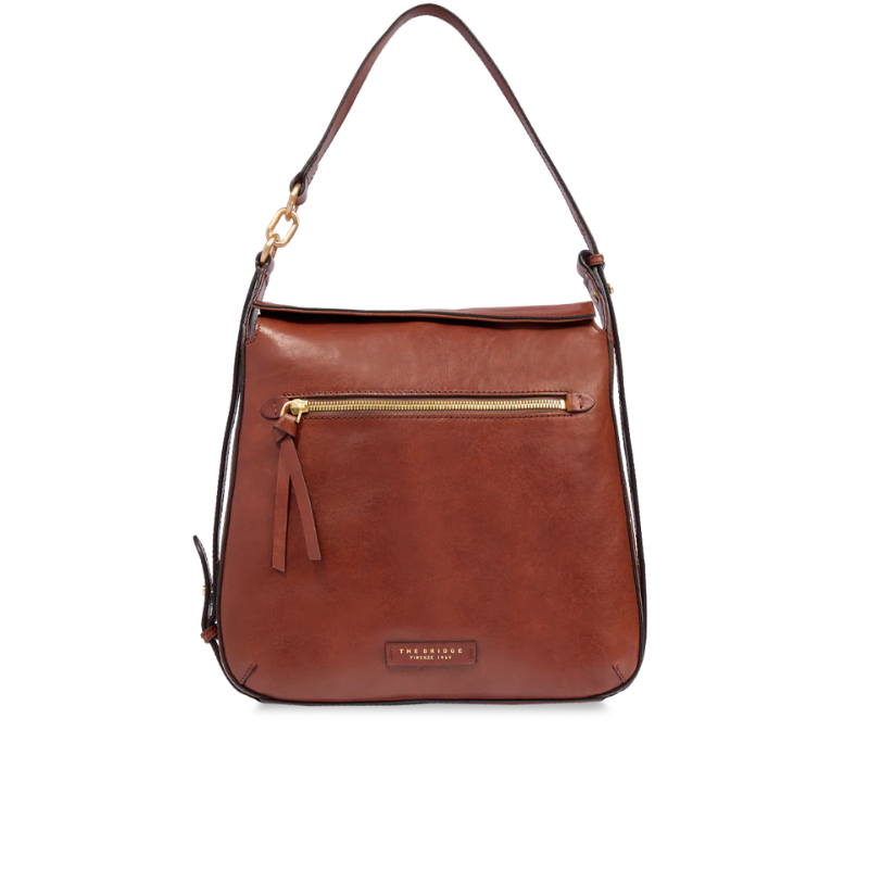 The Bridge - Borsa a spalla in pelle con zip frontale