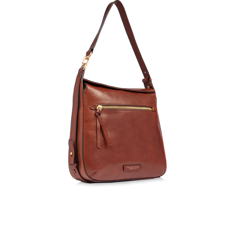 The Bridge - Borsa a spalla in pelle con zip frontale