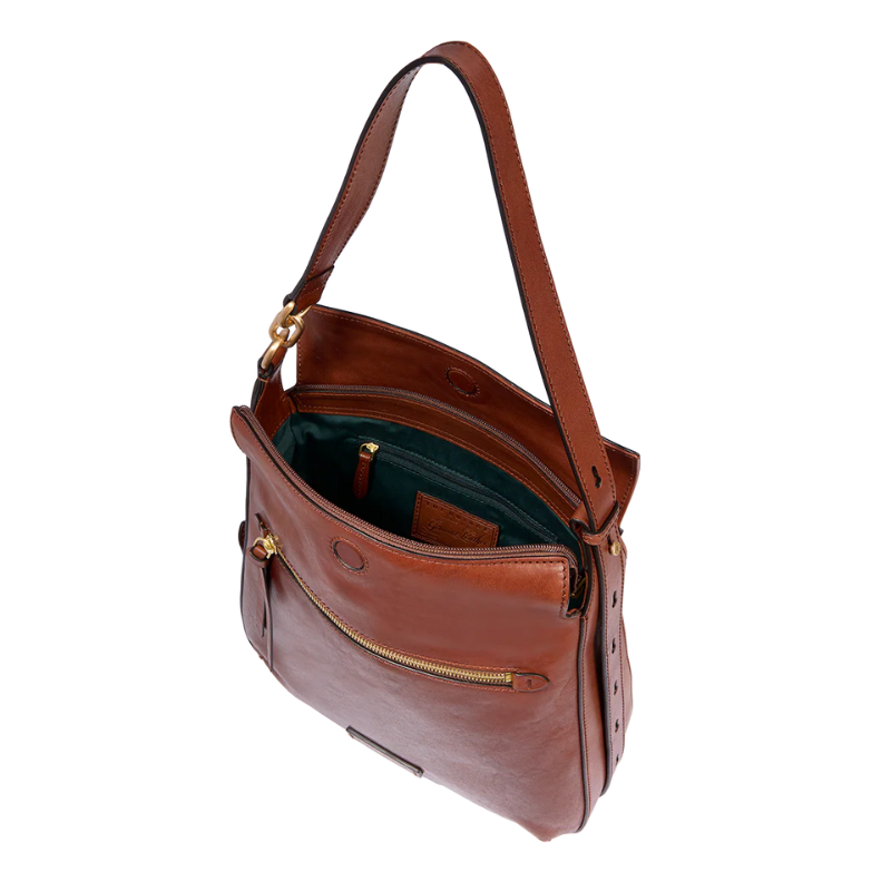 The Bridge - Borsa a spalla in pelle con zip frontale