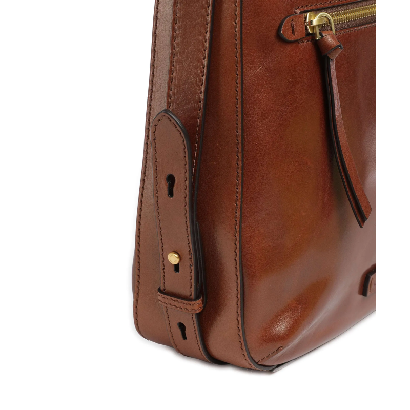 The Bridge - Borsa a spalla in pelle con zip frontale
